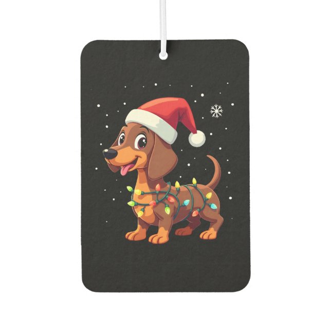 Christmas Dog Dachshund Santa Xmas Wiener 3 Air Freshener (Front)