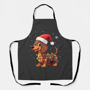 Christmas Dog Dachshund Santa Xmas Wiener 3 Apron