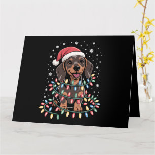 Christmas Dog Dachshund Santa Xmas Wiener Card