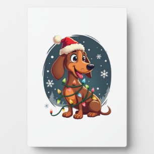 Christmas Dog Dachshund Santa Xmas Wiener Women Me Plaque