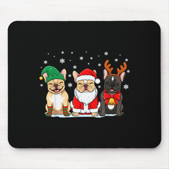 Christmas Dog French Bulldog Xmas Dog Lover Men Wo Mouse Pad (Front)