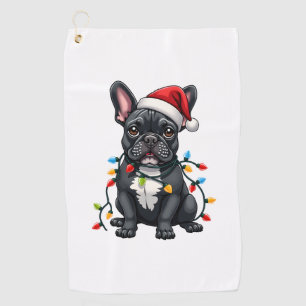 Christmas Dog French Bulldog Xmas Frenchie Golf Towel
