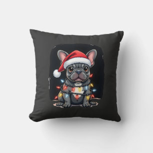 Christmas Dog French Bulldog Xmas Frenchie Men Wom Throw Pillow