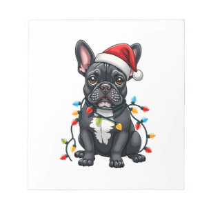 Christmas Dog French Bulldog Xmas Frenchie Notepad