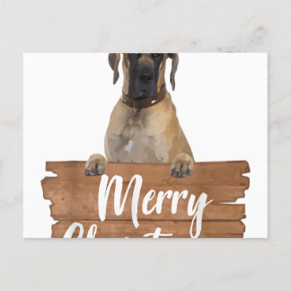 Christmas Dog Gift Great Dane Santa Hat T-Shirt.pn Announcement Postcard