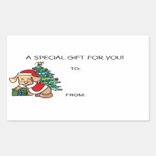 Christmas Dog Gift Tags Self Adhesive
