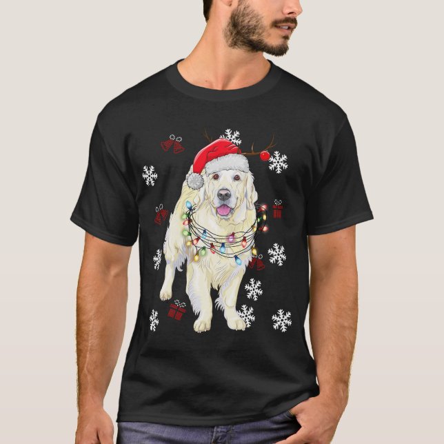 Christmas Dog Golden retriever Pajama T-Shirt (Front)
