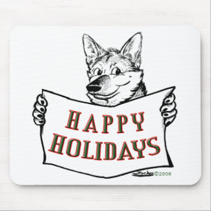 Christmas Dog:  Happy Holidays! Mouse Pad