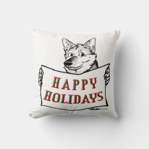 Christmas Dog: Happy Holidays! Throw Pillow