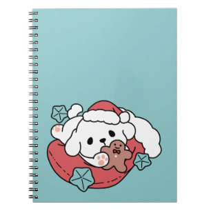 Christmas Dog in Santa Hat – Holiday Cheer for Pet Notebook