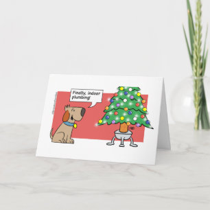 Christmas - Dog indoor plumbing Holiday Card