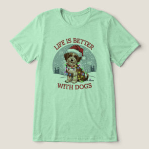 Christmas Dog Joy: A Festive Vector Graphic Tri-Blend Shirt