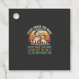 Christmas Dog Lovers Snack Watching Favour Tags