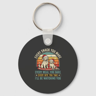 Christmas Dog Lovers Snack Watching Keychain