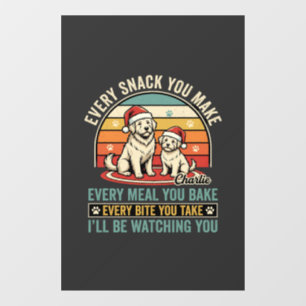 Christmas Dog Lovers Snack Watching Window Cling