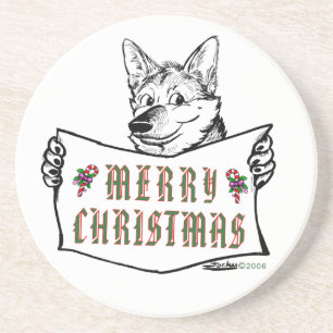 Christmas Dog: Merry Christmas! Coaster