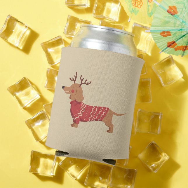 Christmas Dog Owner Dachshund Gift Holiday Xmas  Can Cooler (In Situ Summer)