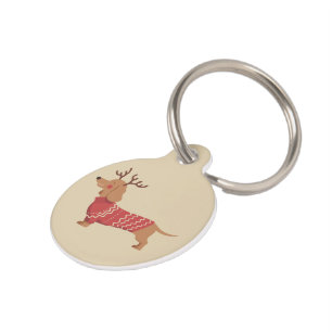Christmas Dog Owner Dachshund Gift Holiday Xmas Pet Tag