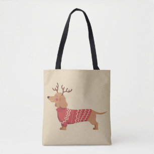 Christmas Dog Owner Dachshund Gift Holiday Xmas  Tote Bag
