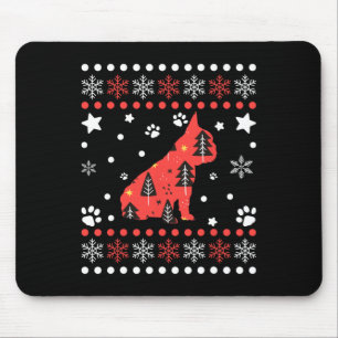 Christmas Dog Pattern French Bulldog Owner 1  Mouse Pad
