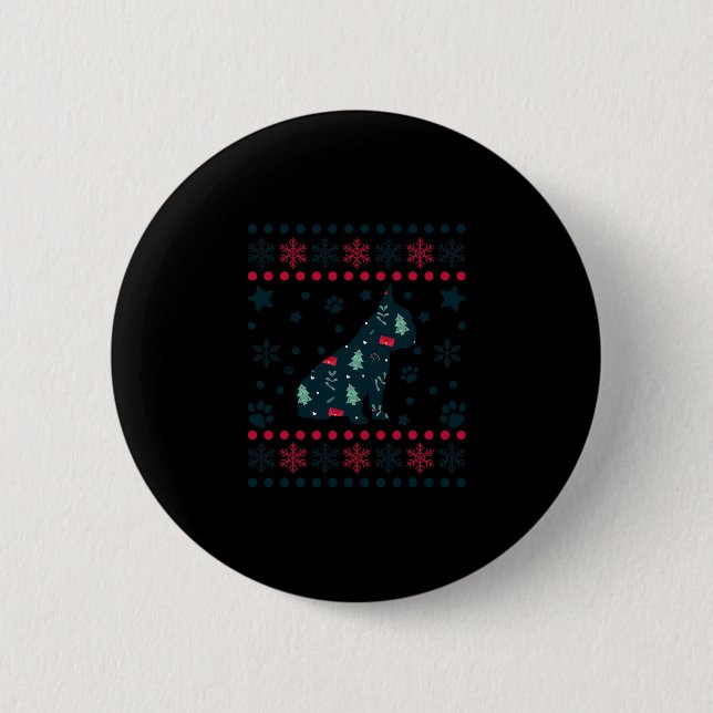 Christmas Dog Pattern French Bulldog Owner  2 Inch Round Button (Front)