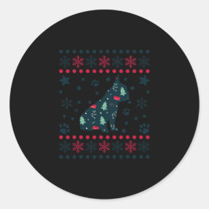 Christmas Dog Pattern French Bulldog Owner  Classic Round Sticker