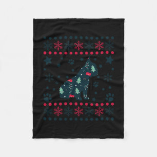 Christmas Dog Pattern French Bulldog Owner Fleece Blanket