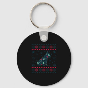 Christmas Dog Pattern French Bulldog Owner Keychain