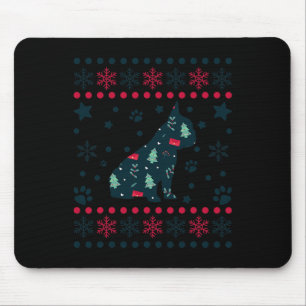 Christmas Dog Pattern French Bulldog Owner Mouse Pad