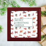 Christmas Dog Pattern Gift Box<br><div class="desc">Christmas Dog Pattern Perfect for Xmas Home Decoration, so cute and cosy</div>