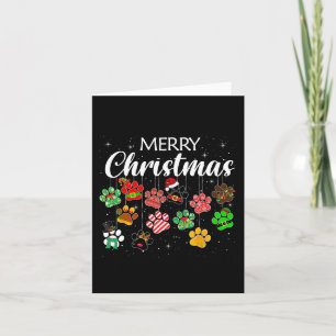Christmas Dog Paw Print Buffalo Plaid Ugly Xmas  Card
