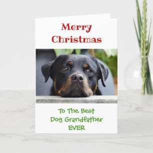 Christmas Dog Photo Best Grandfather Holiday Card