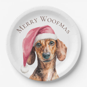 Christmas Dog Photo Merry Woofmas Paper Plates