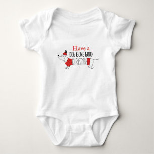Christmas Dog Puns Santa Dogs Dog Gone Good Christ Baby Bodysuit