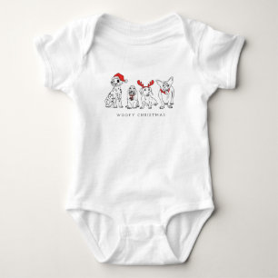 Christmas Dog Puns Santa Dogs Woofy Christmas Baby Bodysuit