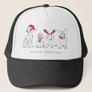 Christmas Dog Puns Santa Dogs Woofy Christmas Trucker Hat