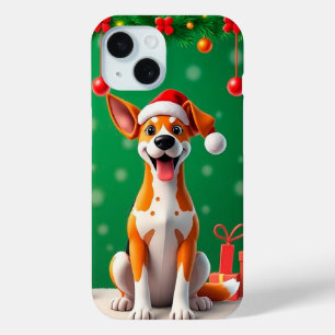Christmas Dog Santa Hat Phone Case Gift