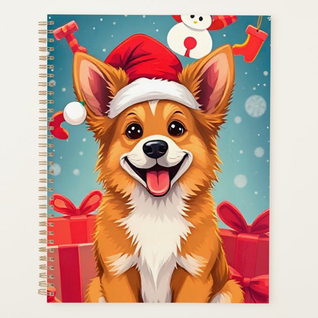 🎁Christmas Dog Santa Hat Planner Gift ✨ (Front)