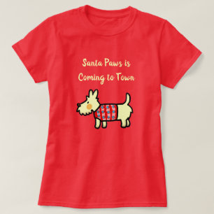 Christmas Dog Santa Paws Festive Puppy T-Shirt