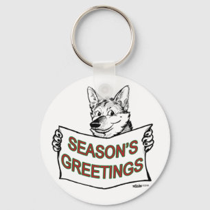 Christmas Dog: Season's Greetings! Keychain