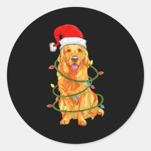 Christmas Dog Shirt, Christmas Golden Retriever Pa Classic Round Sticker