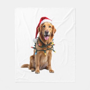 Christmas Dog Shirt, Christmas Golden retriever Pa Fleece Blanket