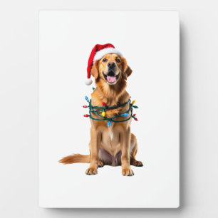 Christmas Dog Shirt, Christmas Golden retriever Pa Plaque