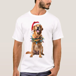 Christmas Dog Shirt, Christmas Golden retriever Pa T-Shirt
