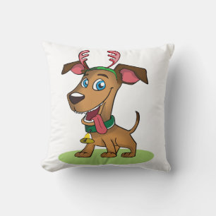 Christmas dog throw pillow