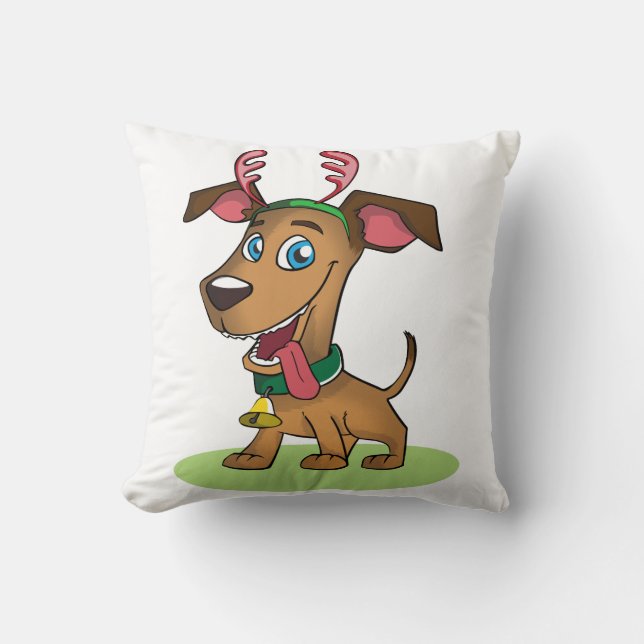 Christmas dog throw pillow (Front)