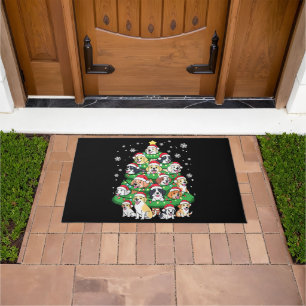 Christmas Dog Tree - Cute Merry Xmas Puppies Doormat
