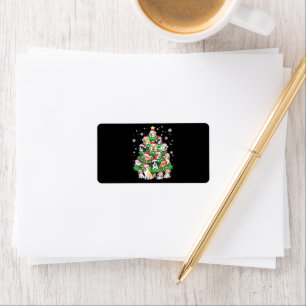Christmas Dog Tree - Cute Merry Xmas Puppies Label