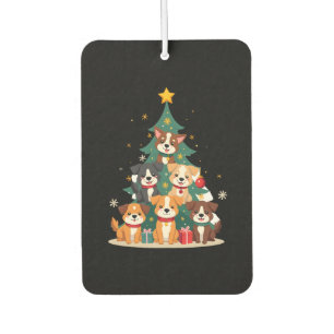 Christmas Dog Tree T-Shirt Cute Funny Puppy Dogs X Air Freshener