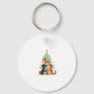 Christmas Dog Tree T-Shirt Cute Funny Puppy Dogs X Keychain
